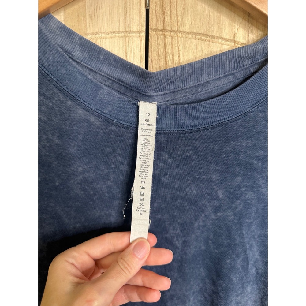 Lululemon All Yours Tee Dress Cloud Wash Navy Blue Size 12 - Picture 6 of 10